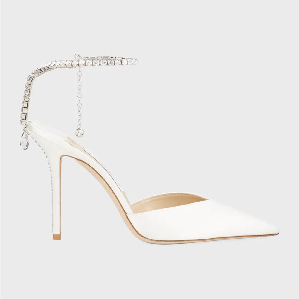 New Jimmy Choo Saeda Embellished Pointed-Toe Pumps IT 38.5